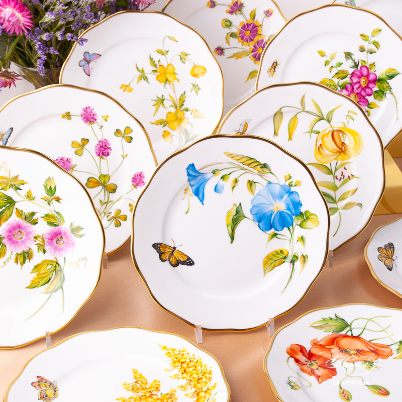American Wildflowers dessert plates in Anna and Benedict Wedding Registry