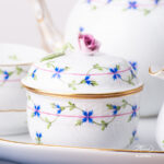Blue Garland Tea set with sugar basin. Herend fine china afternoon tea.